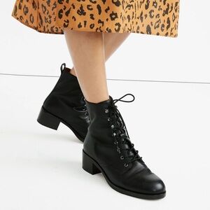 Madewell Patti Leather Lace-Up Combat Boots